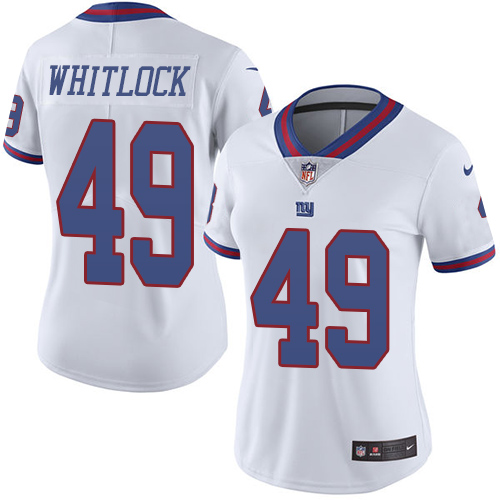 Women's Limited Nikita Whitlock Nike Jersey White - #49 Rush NFL New York Giants